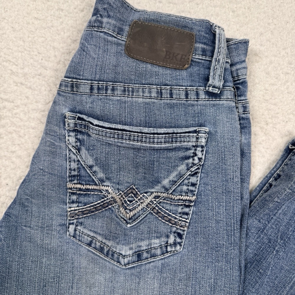 BKE Jake Straight Men's Jeans 28x32 (28x31) Light Wash Stretch‎ Denim